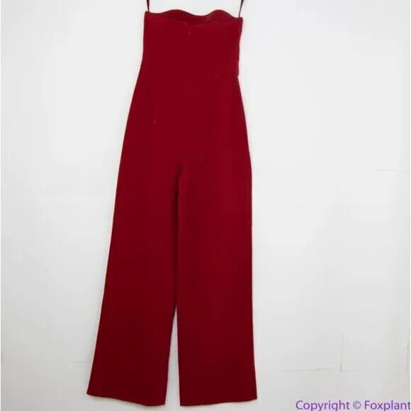 NEW white house black market Wine Red Convertible Strapless SplitLeg Jumpsuit, 2 - Picture 5 of 15